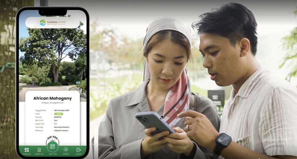 Visitors can use the app to learn about the tree’s species, growth record and benefits.